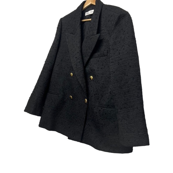 Zara Black Blazer with Silver Buttons - Picture 8 of 13